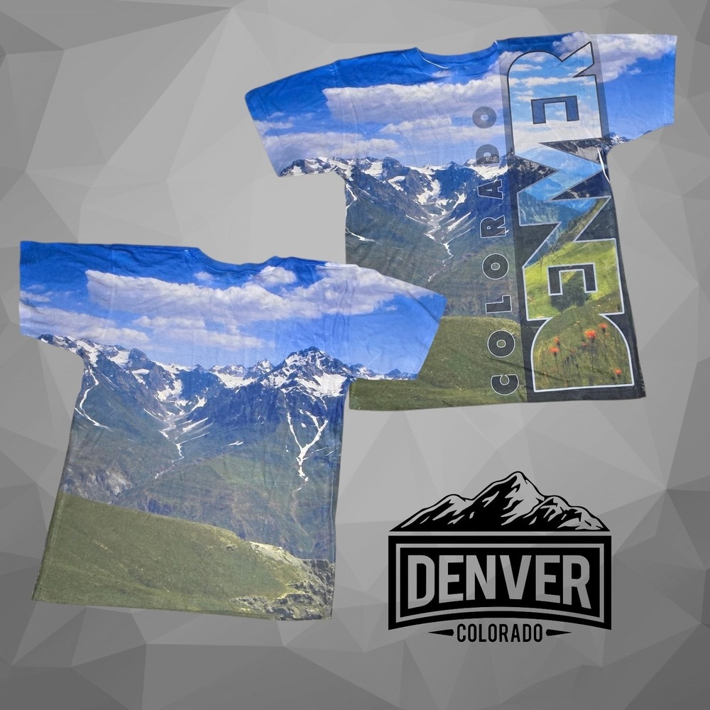 Stephen Joseph Colorado Denver Mountain AOP‎ Sublimation Graphic T-Shirt Multi M